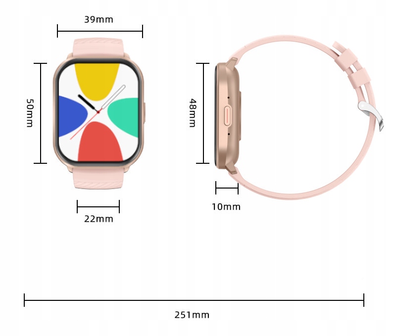 Smartwatch Zegarek Polskie Menu Rozmowy Sport Smart Watch Różowy Damski