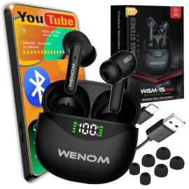 Słuchawki bezprzewodowe Sportowe 15pro Enc TWS Bluetooth 5,3 z POWERBANKIEM