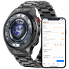 Smartwatch Męski Zegarek AMOLED Czarny Tętno Ciśnienie Smart Watch Sport